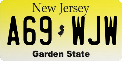 NJ license plate A69WJW