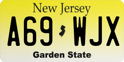 NJ license plate A69WJX