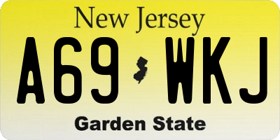 NJ license plate A69WKJ