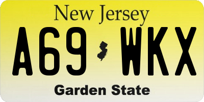 NJ license plate A69WKX
