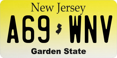 NJ license plate A69WNV