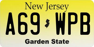NJ license plate A69WPB