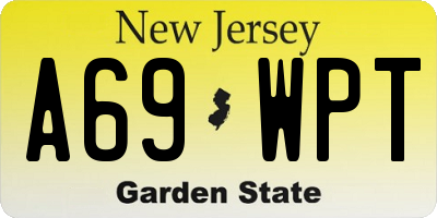 NJ license plate A69WPT