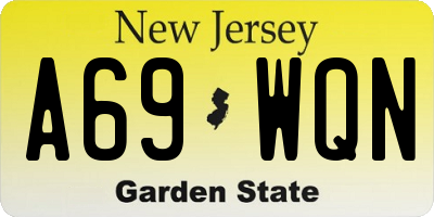 NJ license plate A69WQN