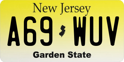 NJ license plate A69WUV