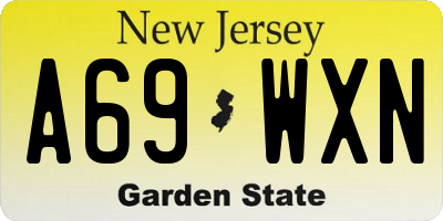 NJ license plate A69WXN