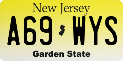 NJ license plate A69WYS