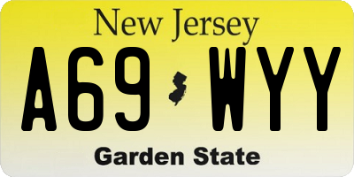 NJ license plate A69WYY