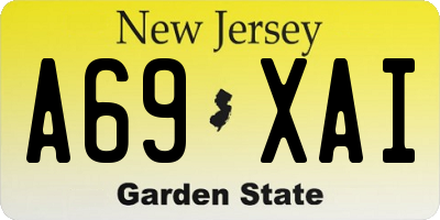 NJ license plate A69XAI