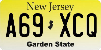 NJ license plate A69XCQ