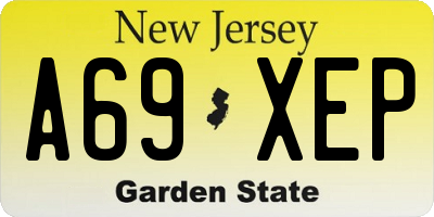 NJ license plate A69XEP