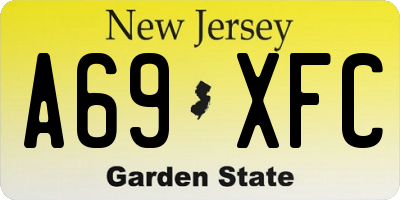 NJ license plate A69XFC
