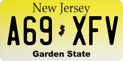 NJ license plate A69XFV