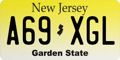 NJ license plate A69XGL
