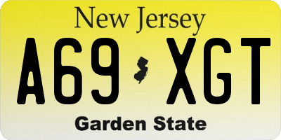 NJ license plate A69XGT
