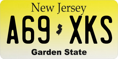 NJ license plate A69XKS