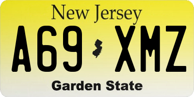 NJ license plate A69XMZ