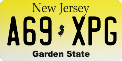 NJ license plate A69XPG