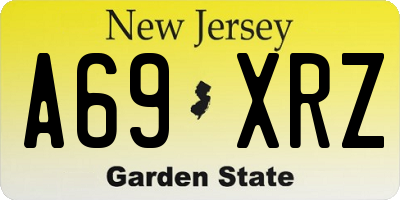 NJ license plate A69XRZ