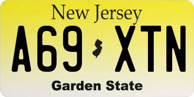 NJ license plate A69XTN