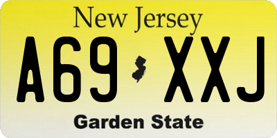 NJ license plate A69XXJ
