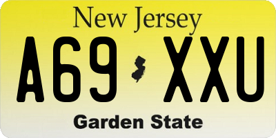 NJ license plate A69XXU