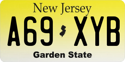 NJ license plate A69XYB