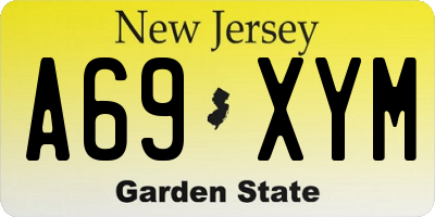 NJ license plate A69XYM