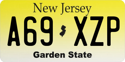 NJ license plate A69XZP