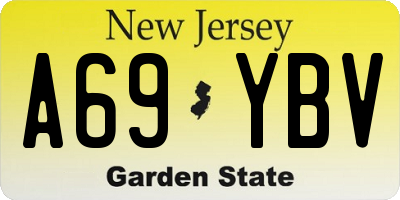 NJ license plate A69YBV