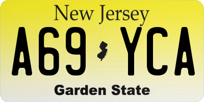 NJ license plate A69YCA