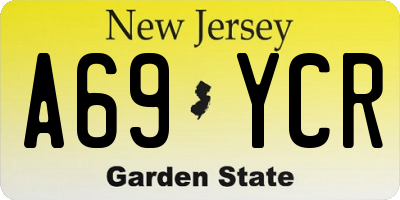 NJ license plate A69YCR