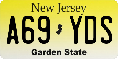 NJ license plate A69YDS