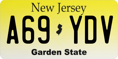 NJ license plate A69YDV