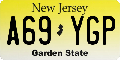 NJ license plate A69YGP