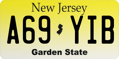 NJ license plate A69YIB