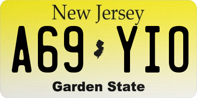 NJ license plate A69YIO