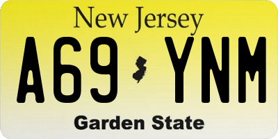 NJ license plate A69YNM