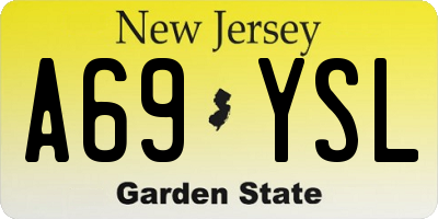 NJ license plate A69YSL