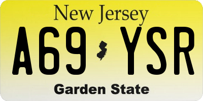 NJ license plate A69YSR