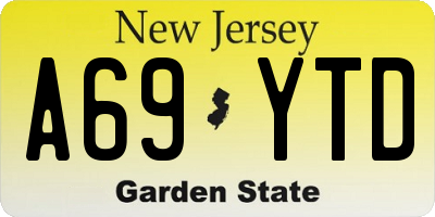 NJ license plate A69YTD