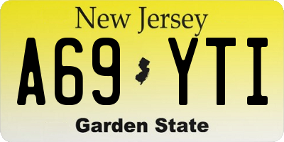 NJ license plate A69YTI