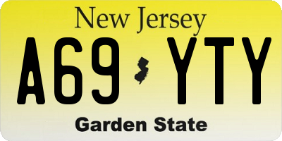 NJ license plate A69YTY