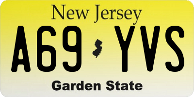 NJ license plate A69YVS