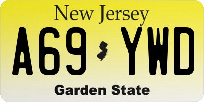 NJ license plate A69YWD