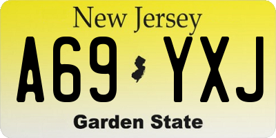NJ license plate A69YXJ