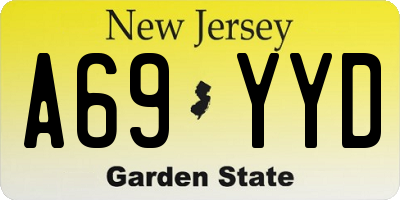 NJ license plate A69YYD