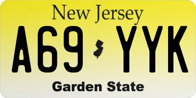 NJ license plate A69YYK