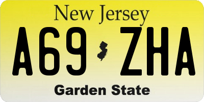 NJ license plate A69ZHA