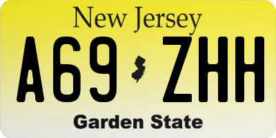 NJ license plate A69ZHH